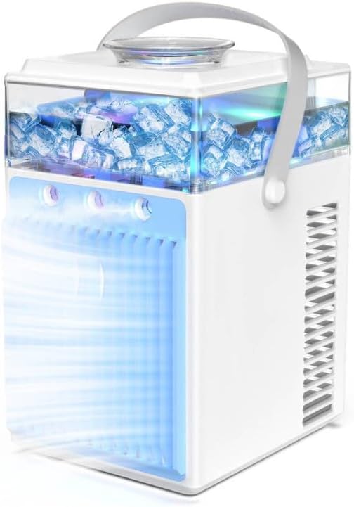 Mobile Klimaanlage, 5 in 1 Mini Klimagerät mit App-Steuerung, Persönlich Ventilator mit 800ml Wasset