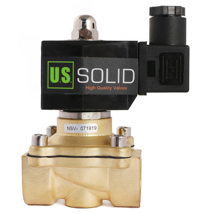 U.S. Solid Elektrisches Magnetventil 3/4 Zoll Messing, DC 12 V Gleichstrom, stromlos geschlossen, Vi