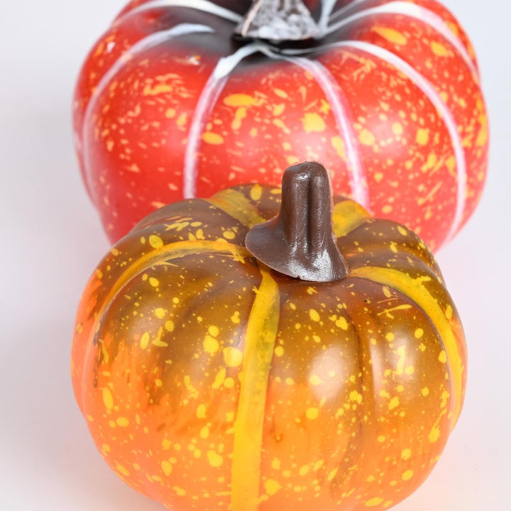 Cymax 12 Stück Grössen Künstliche Kürbisdekoration,Sortierte Grösse Herbsternte Kürbisse,Halloween H