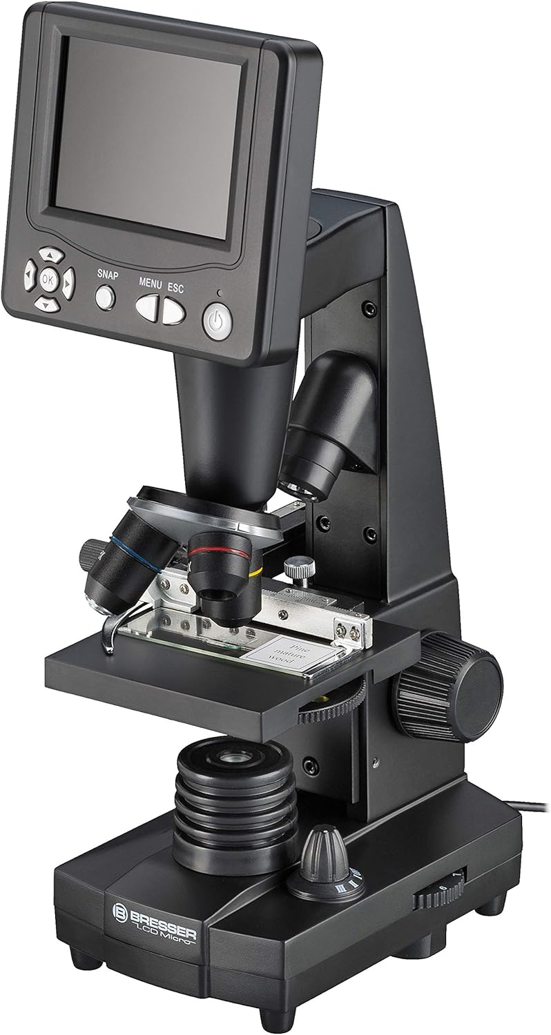 Bresser Durchlicht und Auflicht LCD-Mikroskop 50x-500x, (2000x digital), 5 Megapixel Sensor und 8,9
