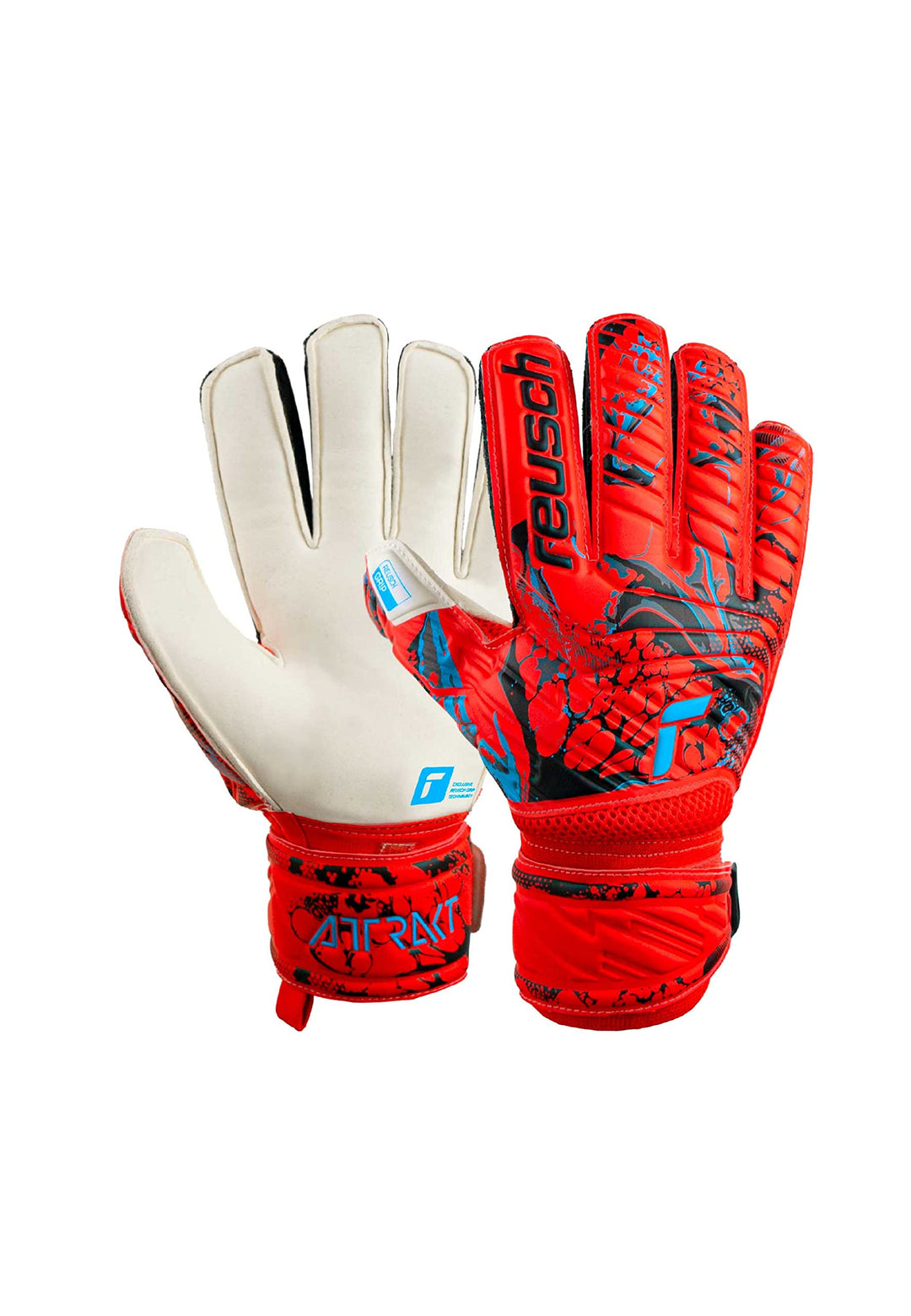 Reusch Herren Attrakt Grip Torwarthandschuhe 8 Bright Red / Future Blue, 8 Bright Red / Future Blue