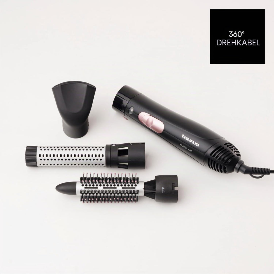 Taurus - Warmluftstyler Model Air 1200W | 360º Luftstrom-Technologie | 3 Geschwindigkeiten & Tempera