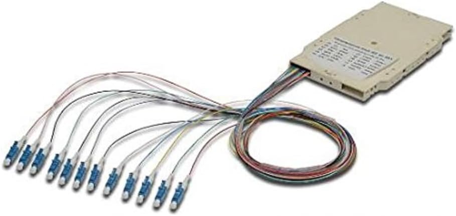 DIGITUS LWL Spleiss-Kassette - 12 Pigtails - Vormontiert - LC - OM4 - Durchgefärbt nach DIN IEC 6030