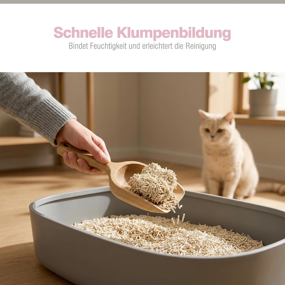PORTENTUM Tofu Katzenstreu Klumpstreu 12 L staubfrei – cat Litter mit Geruchskontrolle und einfacher