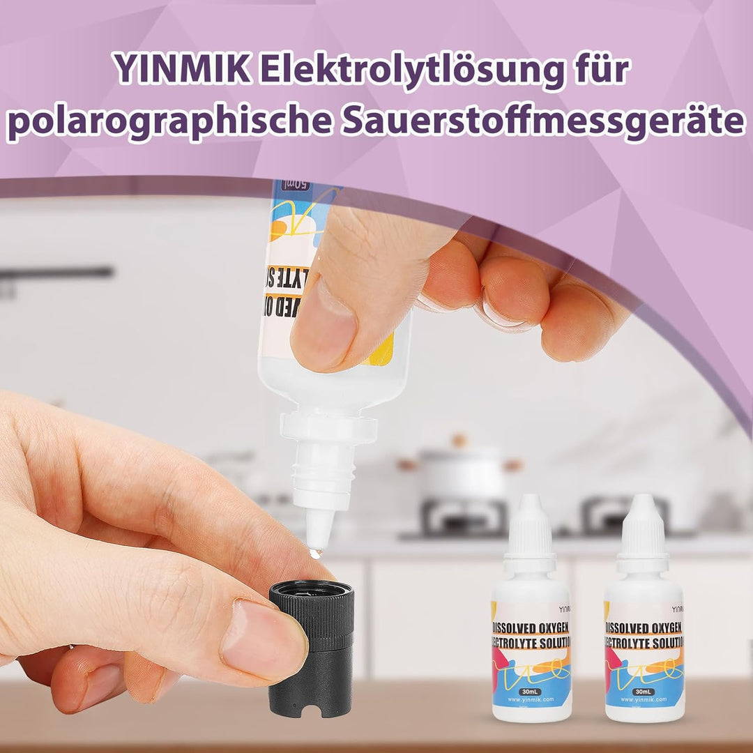 Zubehör für das Testkit für gelösten Sauerstoff: 1 x 50 ml Null-Sauerstoff-Kalibrierungsreagenz, 2 x