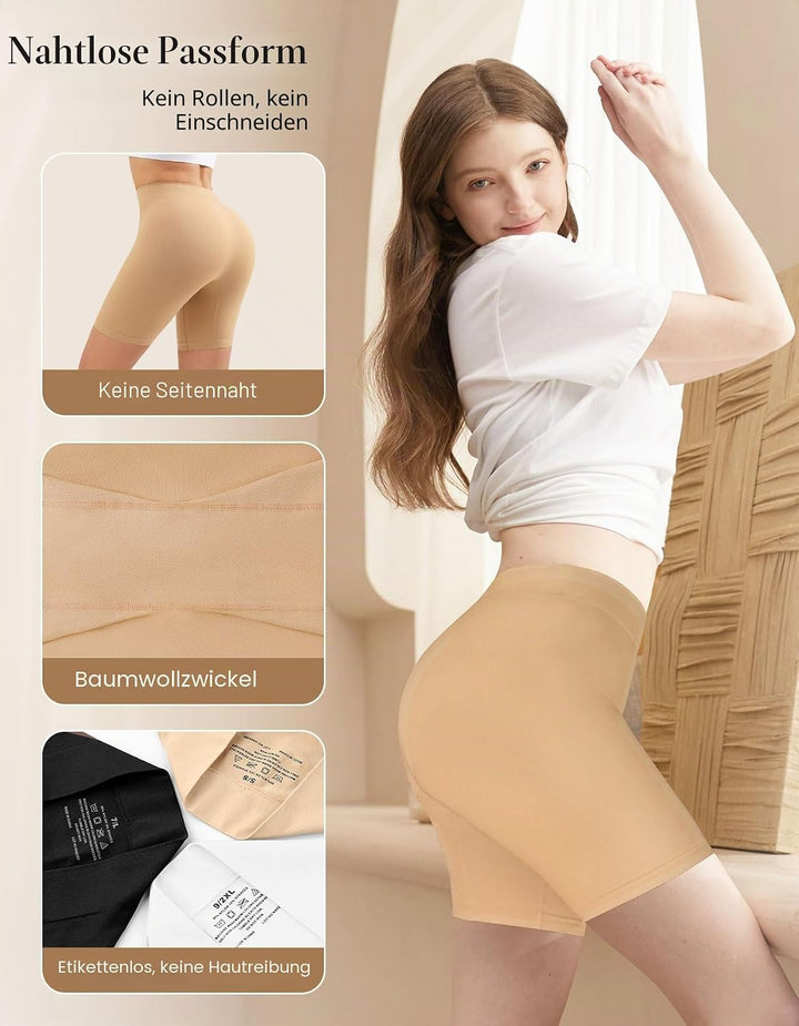 YADIFEN Radlerhose Damen Kurz Unterhose Hotpants Damen Boxershorts Damen Lange Frauen Panties Unterw