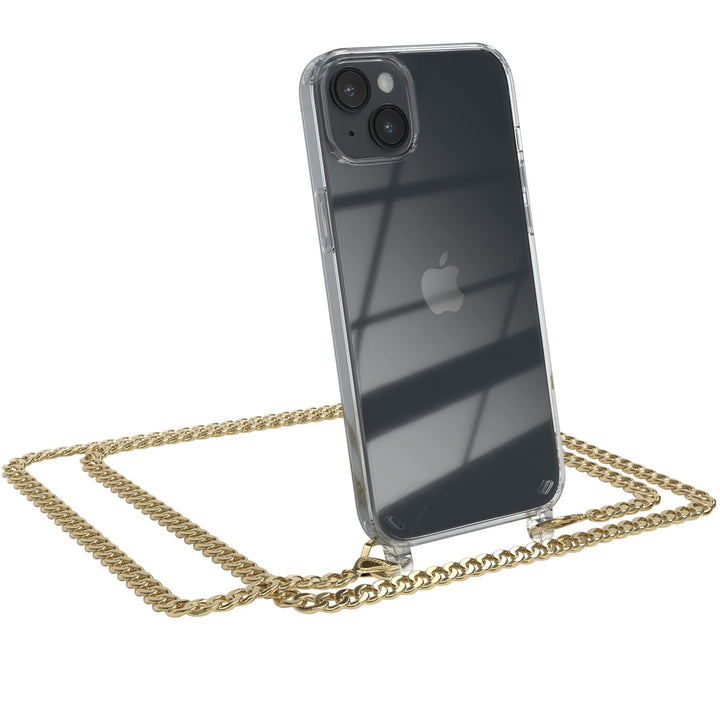 EAZY CASE Handykette kompatibel mit iPhone 14 Plus Handyhülle mit Metall Umhängeband und Ersatz Kord