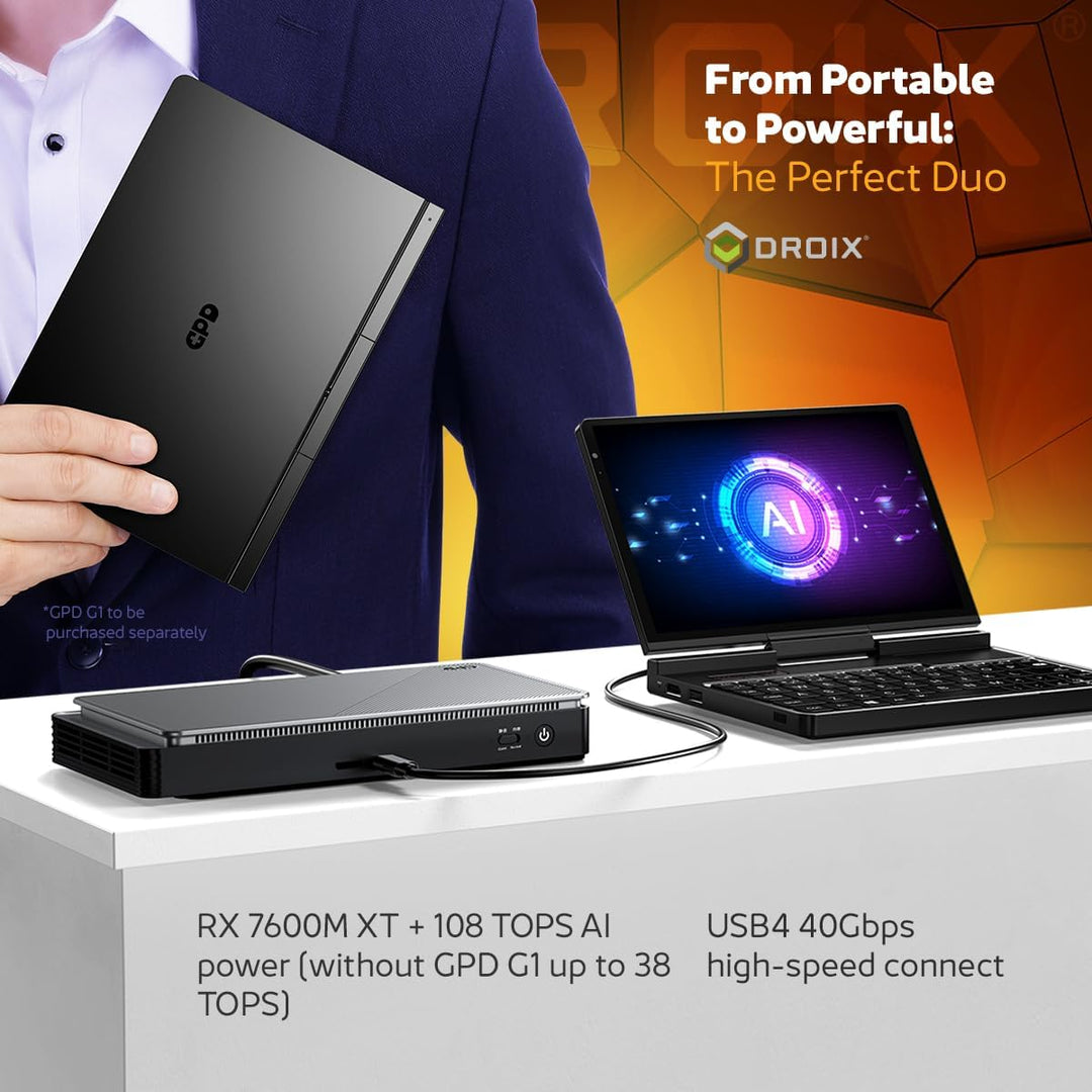 GPD Pocket 4: Mini-Laptop mit AMD Ryzen AI 9 HX 370 CPU, Radeon 890M GPU, 32GB LPDDR5X RAM, 4TB PCIe