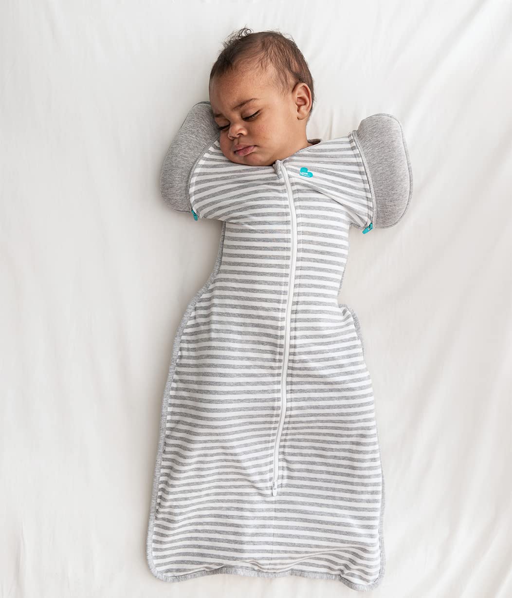 Love To Dream™ Swaddle UP™ Übergangsschlafsack, mittel (6–8,5 kg) – Grau | Eng anliegend, abnehmbare