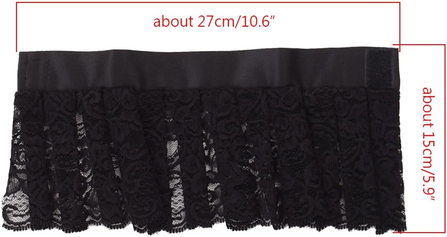 BLESSUME Jabot Kragen Viktorianisch Halskrause Spitze Jabot Kostüm Gross Schwarz Jabot Manschetten,