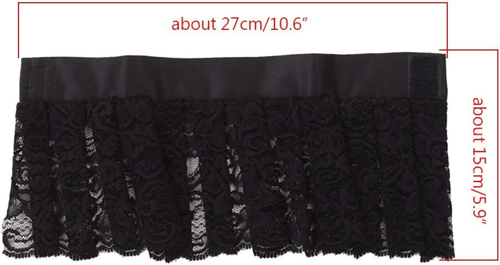 BLESSUME Jabot Kragen Viktorianisch Halskrause Spitze Jabot Kostüm Gross Schwarz Jabot Manschetten,