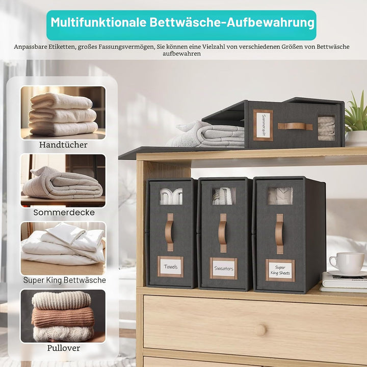 Bettlaken-Organizer und Aufbewahrung, faltbarer Bettlaken-Organizer für Leinenschrank (Super-King-Si