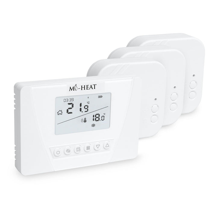 Programmierbares Funk-Thermostat Raumregler Set Mi-300S RF mit 3 Empfängern Funk-Thermostat Set mit