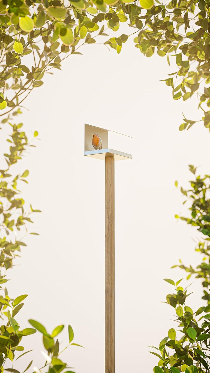 Alberts 355098 Vogelhäuschen Schrägdach | Vogelfutterhaus aus Stahl in verschiedenen Trendfarben | V