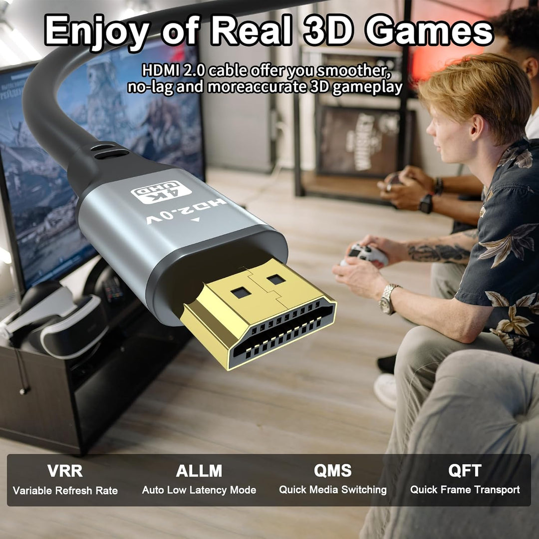 jojobnj 4K HDMI Kabel 15m, High Speed HDMI 2.0 Kabel 4K@60Hz 18Gbps, Ultra HD, Ethernet Audio Return
