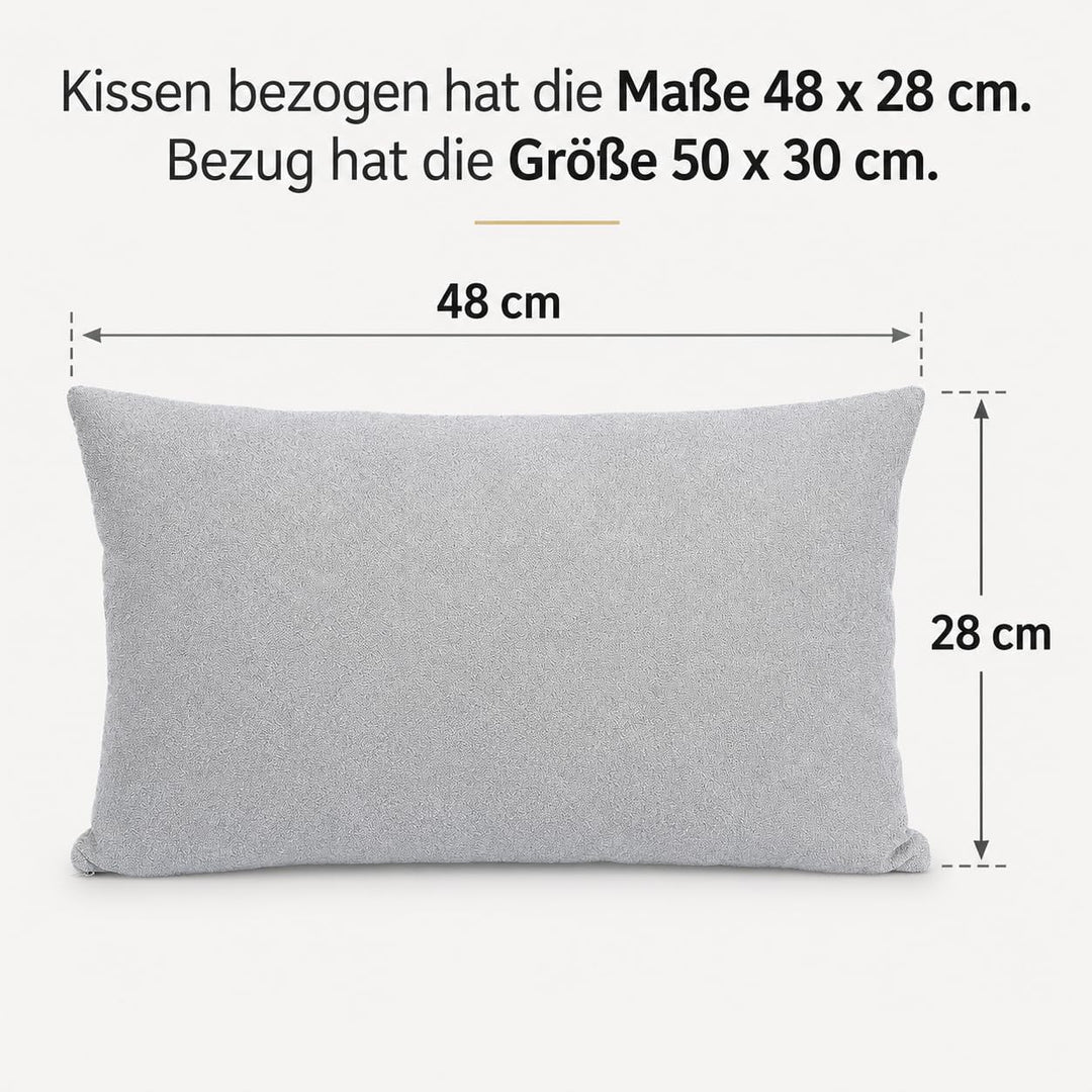 Formalind 2er Set Sofakissen 50x30 cm, Zierkissen 2 Stück, Dekokissen, Couchkissen, 2 Bezüge + 2 Fül