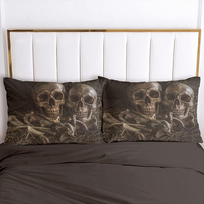 Luowei Bettwäsche Totenkopf 135x200cm 4 Teilig Schädel Motiv Bettwäsche Set Weiche Microfaser Bettbe