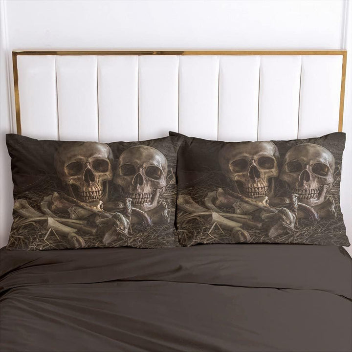 Luowei Bettwäsche Totenkopf 155x220cm Schädel Motiv Bettwäsche Set Weiche Microfaser Bettbezug mit R