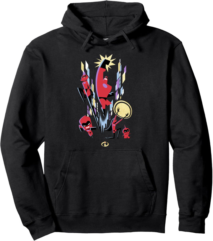 Disney Pixar Incredibles Retro Fight Group Shot Pullover Hoodie