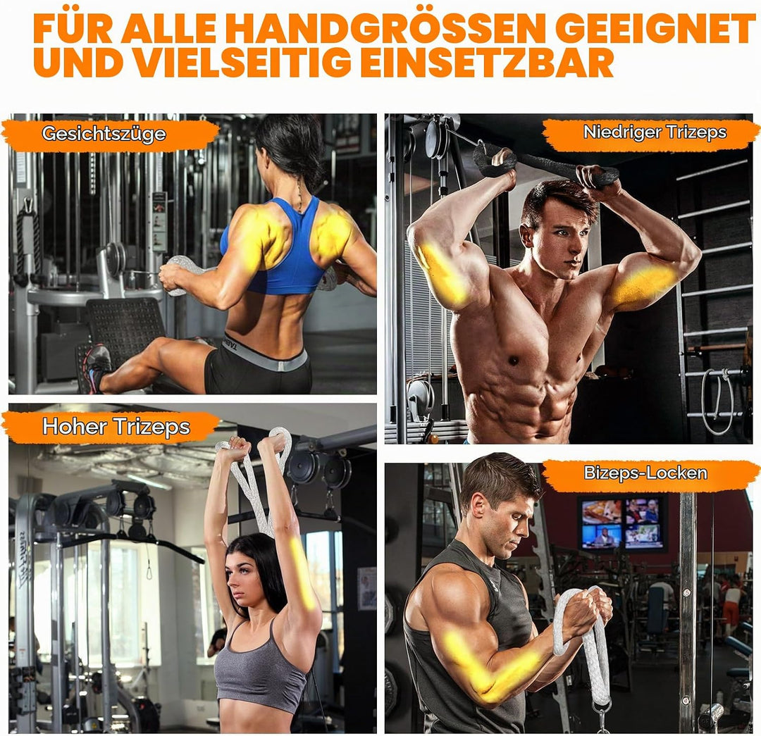 DASKING Tricep Seil, Weiches Trizepsseil Gym Attachment für Latziehen, Bizeps-Curls - Ergonomisches