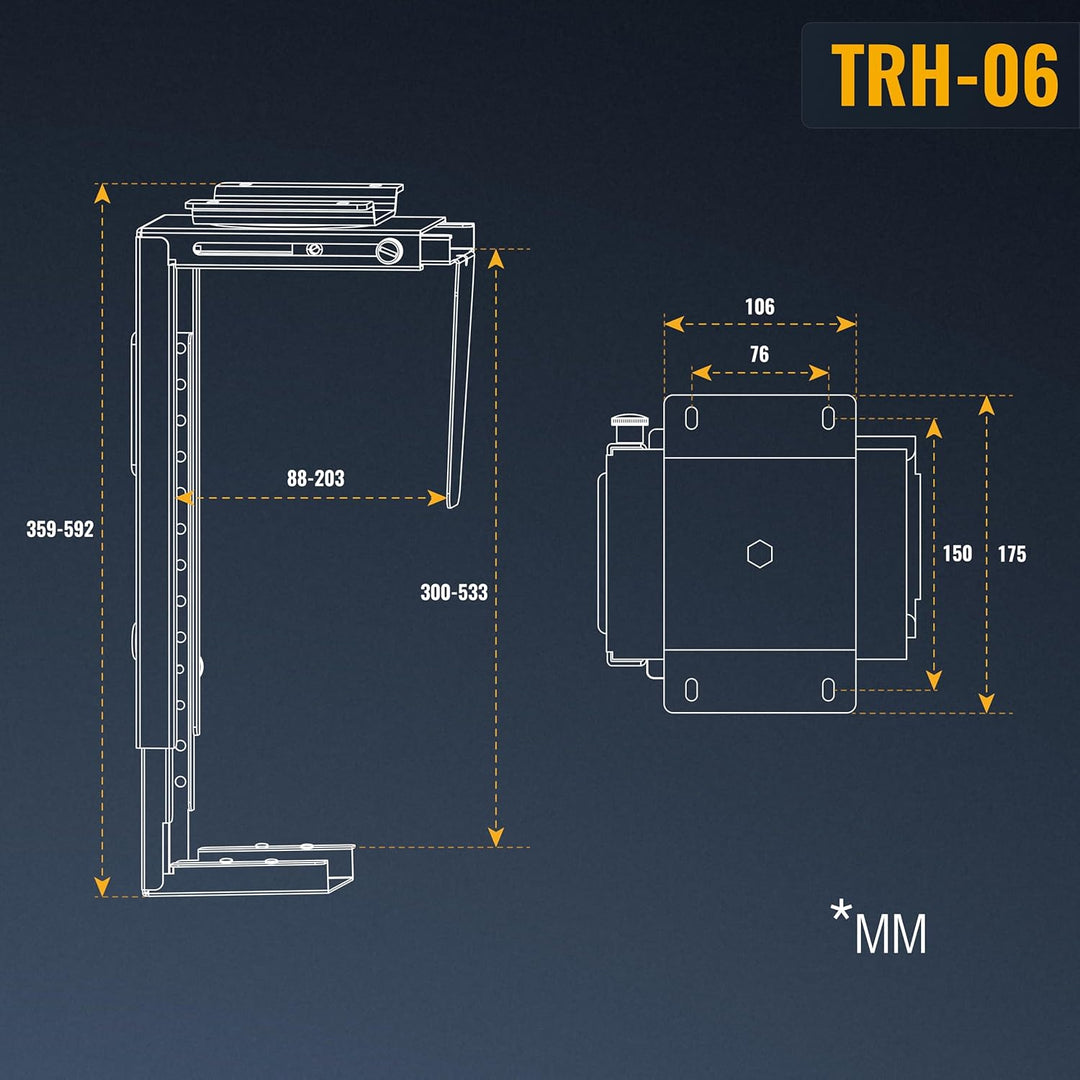 RICOO PC Halterung unter Schreibtisch Computerhalterung für Untertisch bis 10Kg & 360-Grad Flexibel