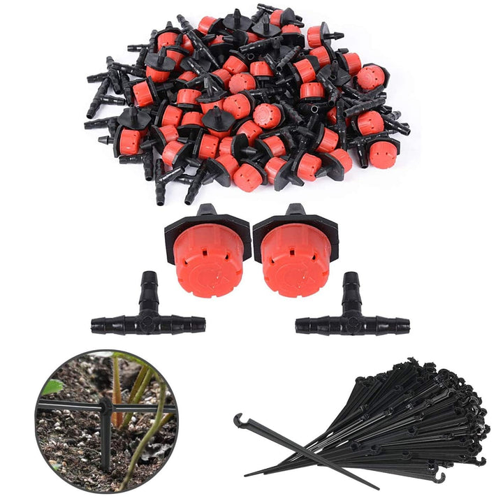 300 pcs Einstellbare Micro Drip Tropfer Tropf bewasserung T Steckverbinder Gartenschlauch Befestigun