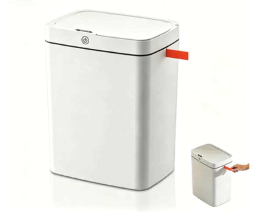 18L Automatischer Badezimmer Mülleimer mit Deckel aus Kunststoff | Wasserdichter Bewegungssensor Bag