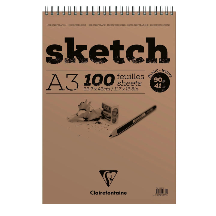 Clairefontaine 96602C Skizzenblock Sketch (100 Blatt, DIN A3, 29,7 x 42 cm, Spiral, mikroperforiert,