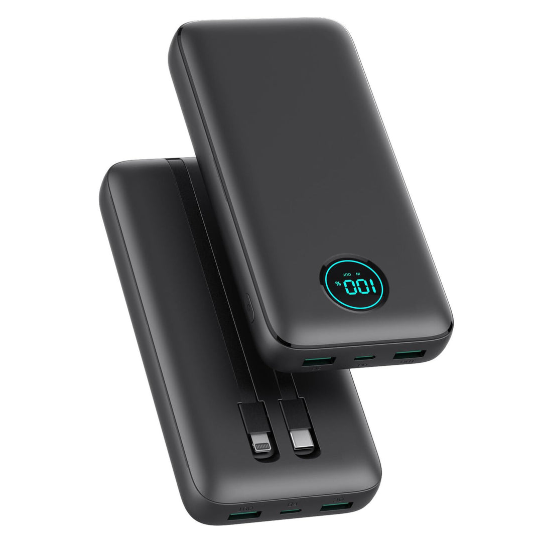 Power Bank USB C mit Kabel 26800mAh, PD 25W QC4.0 Schnellladung Powerbank, 5 Ausgängen Externe Handy