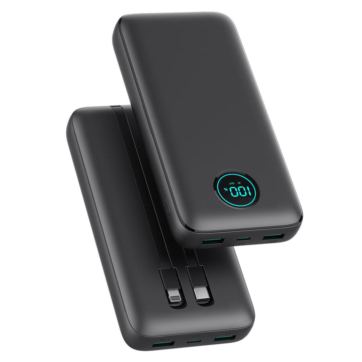 Power Bank USB C mit Kabel 26800mAh, PD 25W QC4.0 Schnellladung Powerbank, 5 Ausgängen Externe Handy