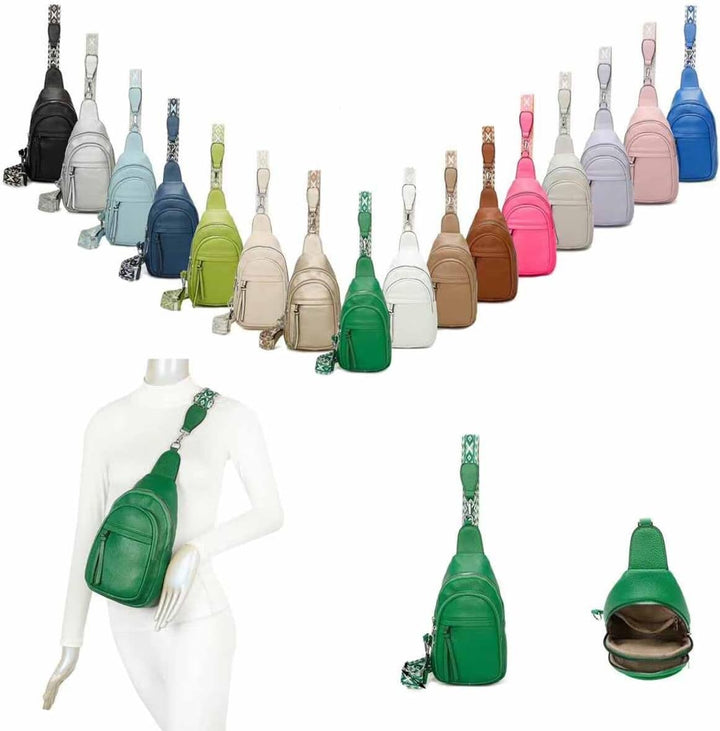 ITALYSHOP24 OBC Damen Bodybag Sling Tasche Rucksack Gürteltasche Crossbag Crossover Schultertasche C