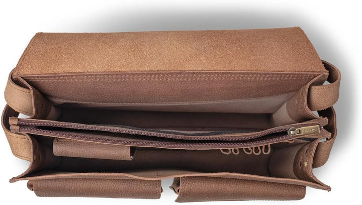 Grosse Aktentasche Lehrertasche Grösse XL aus Leder, für Damen und Herren, Jahn-Tasche 676 Braun, Br