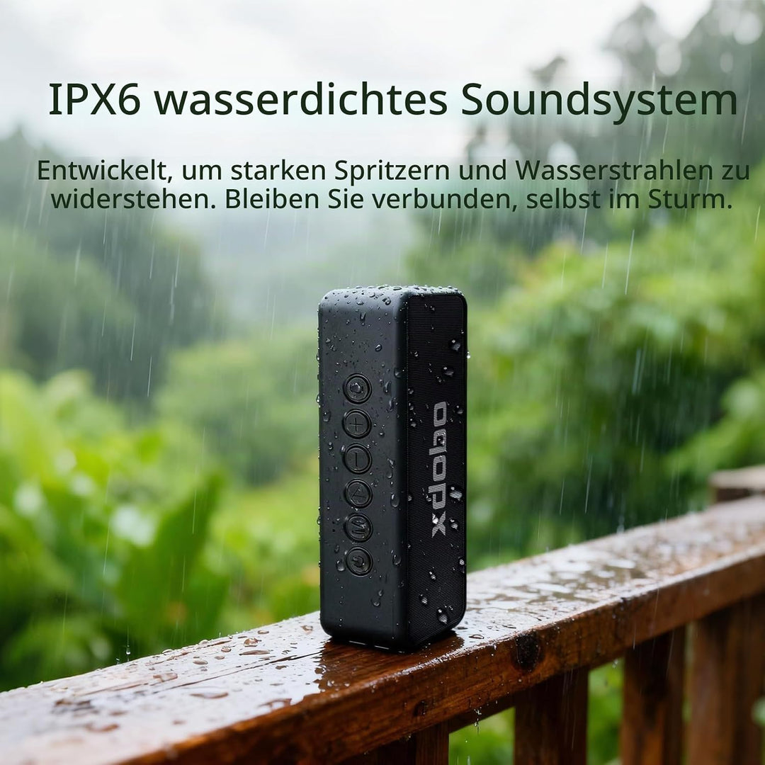 xdobo X5 Bluetooth-Lautsprecher, 30 W kabelloser tragbarer Lautsprecher, IPX6 wasserdicht, TWS-Pairi