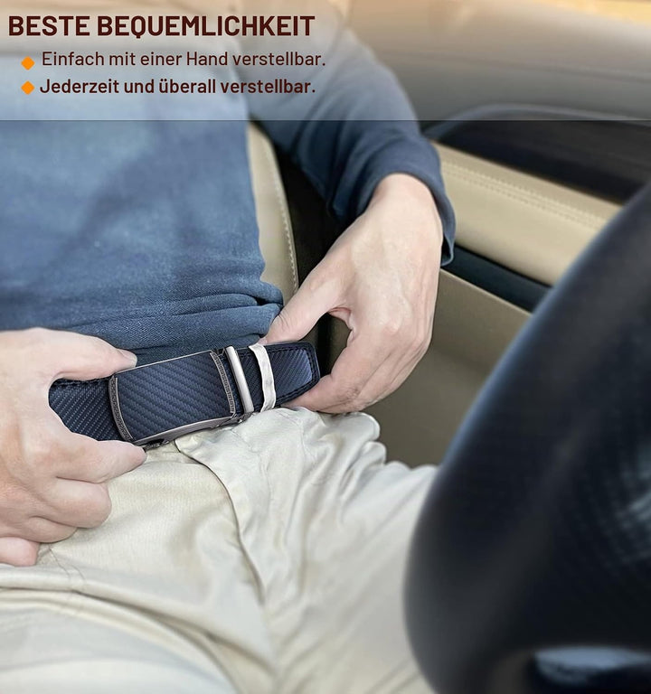 BULLIANT Gürtel Herren, Gürtel Ratsche Ledergürtel Automatikschliesse für Herren Anzug Business Klei