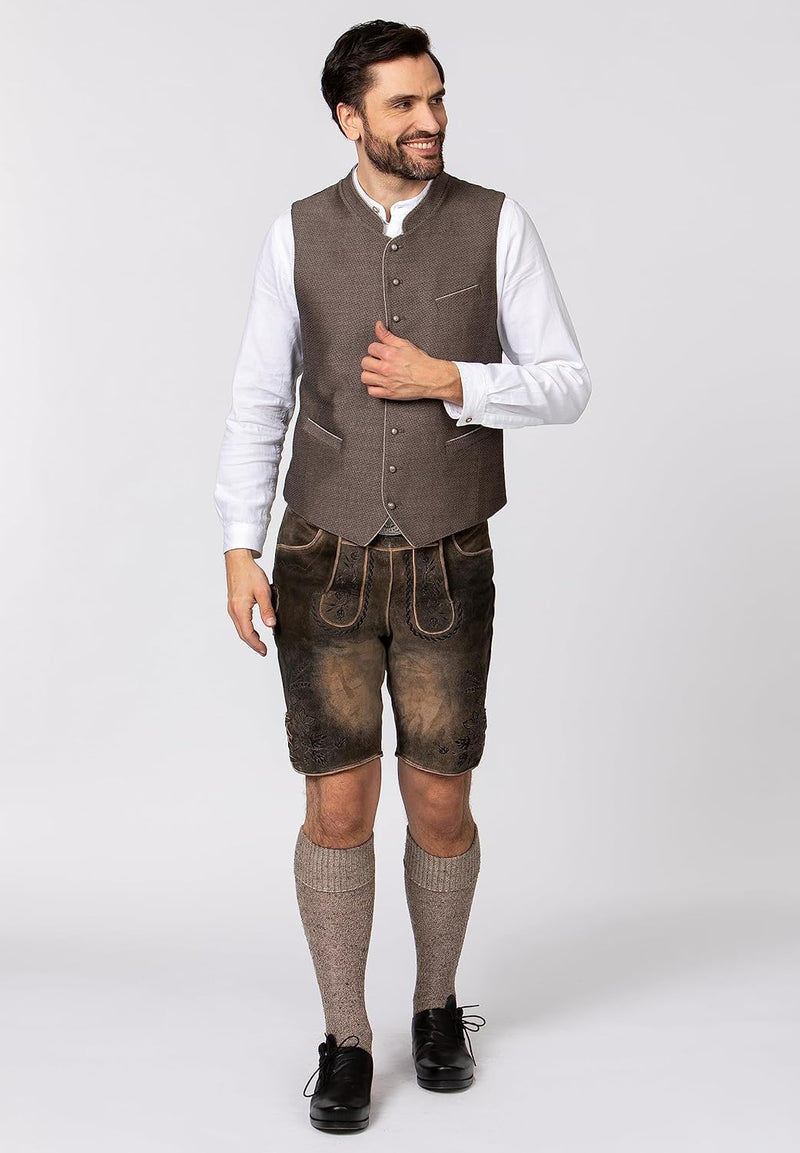 Stockerpoint Herren Weste Loris Trachtenweste 48 braun, 48 braun