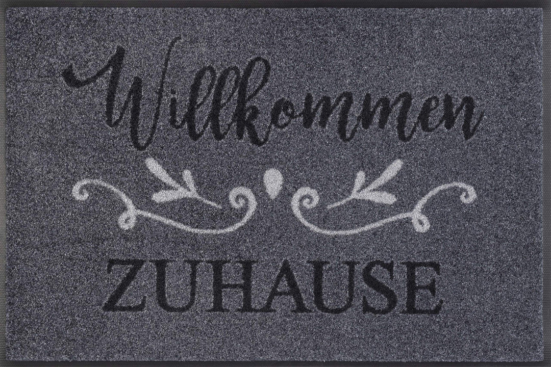 wash+dry Fussmatte, Willkommen Zuhause 50x75 cm, innen und aussen, waschbar 50/75 Grau, 50/75 Grau
