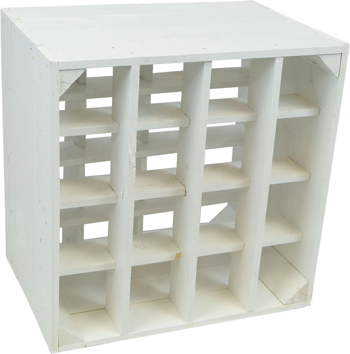 Kistenkolli Altes Land Weinregal 16er Weiss Masse 40x40x27cm Regalkiste Flaschenablage Weinregal Apf
