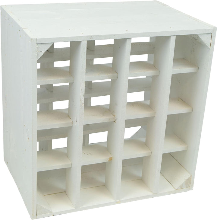Kistenkolli Altes Land Weinregal 16er Weiss Masse 40x40x27cm Flaschenablage Weinregal Apfelkiste/Wei