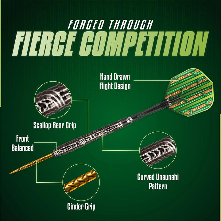 Shot Steel Darts Warrior Rutene 90% Tungsten Steeltip Darts Steeldart Dartpfeile Set mit Schäften un