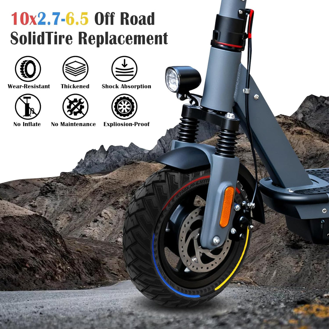 10 Zoll E Scooter Solid Reifen, 10x2.7 Vollgummireifen, 60/70-6.5 Vollgummi Abriebfeste & Pannensich