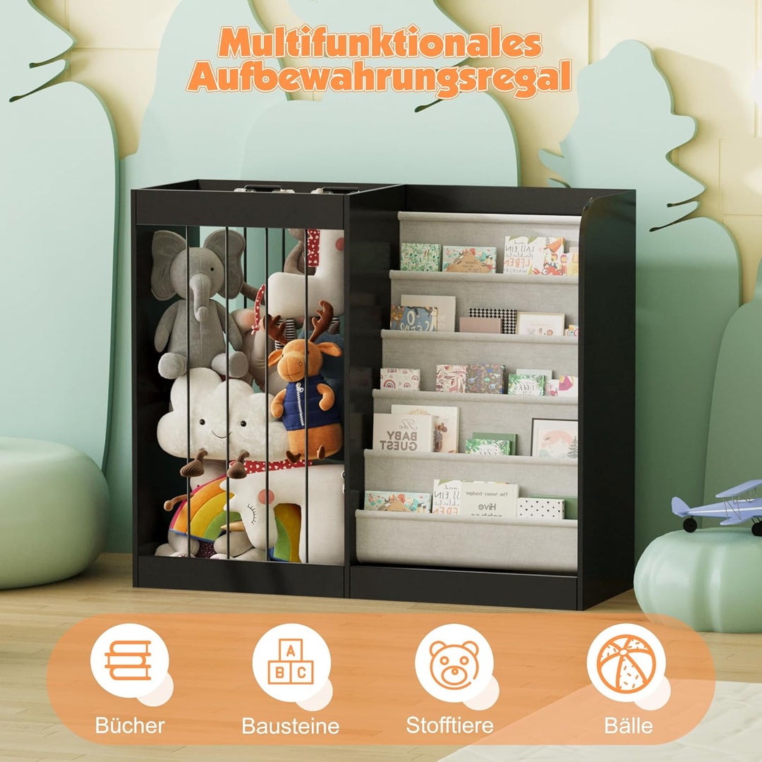 NACHES Kinder Bücherregal Spielzeugregal Kuscheltier Aufbewahrung Kinderregal Spielzeug-Organizer fü