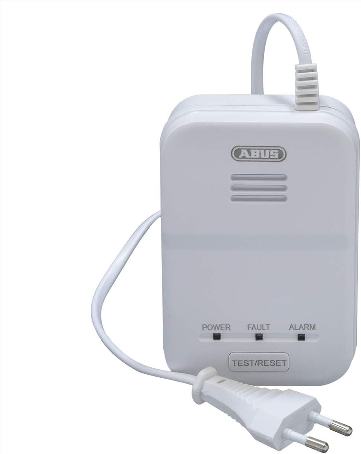 ABUS Gasmelder GWM100ME für Gasthermen - Erdgas (Methan) / Stadtgas - Alarmlautstärke 85 dB - weiss