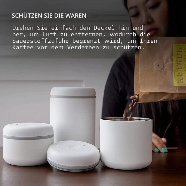 Fellow Atmos Vakuumbehälter für Kaffee und Lebensmittel 1.2 Liter matt weiss, Large (1.2 L) Medium (