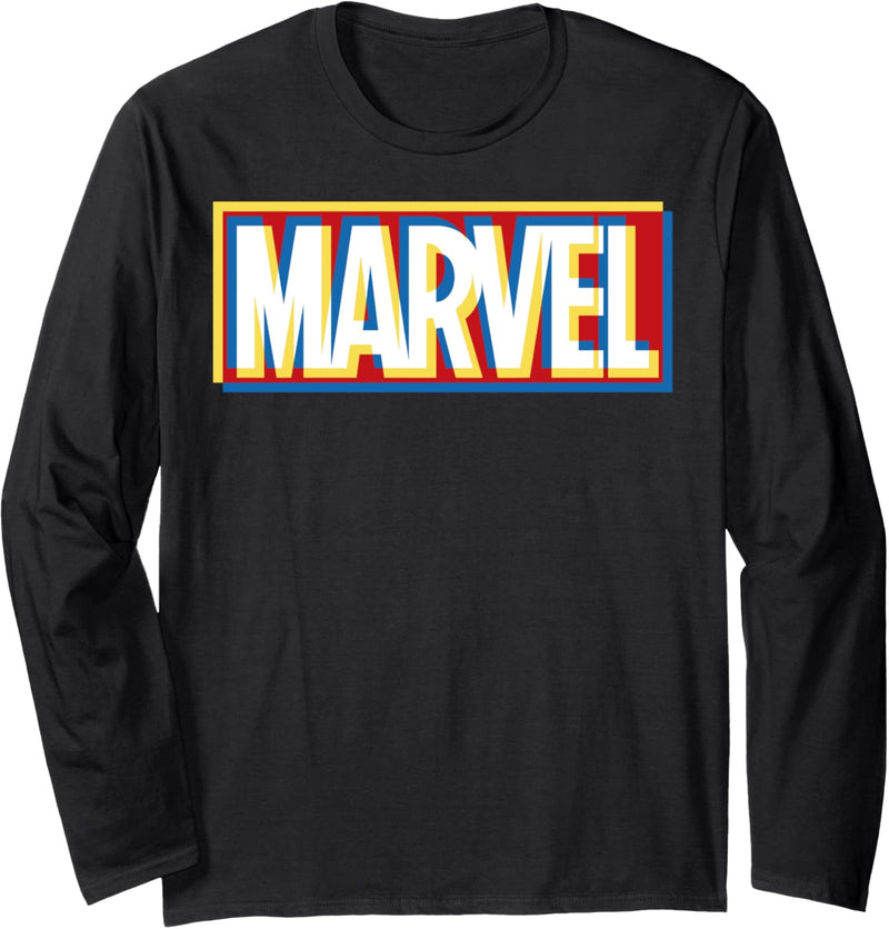 Marvel Offset Logo Stack Langarmshirt