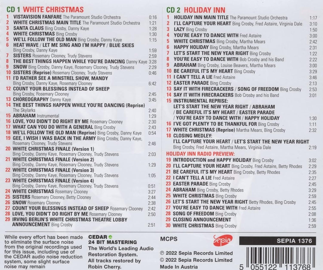 White Christmas & Holiday Inn, Audio-CD