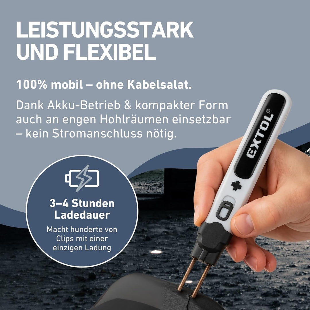 Kunststoff Schweissgerät mit Akku I kabelloser Schweissstift für Risse oder zum Verstärken und Schwe