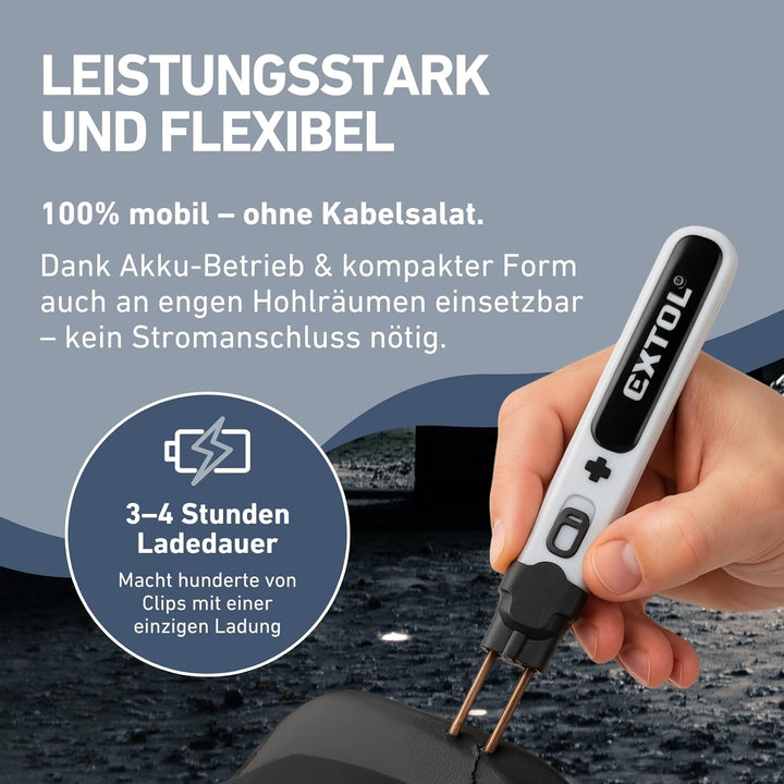 Kunststoff Schweissgerät mit Akku I kabelloser Schweissstift für Risse oder zum Verstärken und Schwe