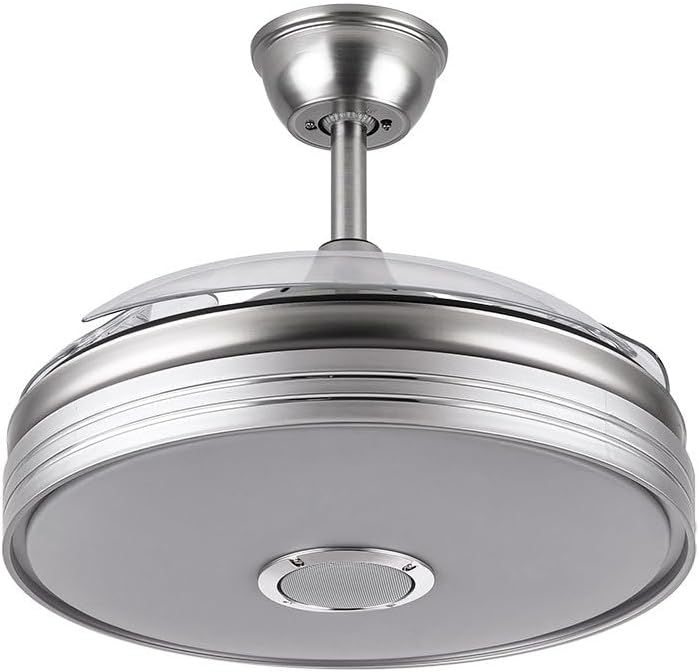TODOLAMPARA Deckenventilator mit LED-Licht 36 W DC Motor und Lautsprecher Modell MATANUSKA Nickel, 3