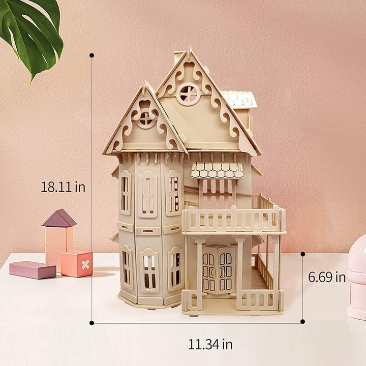 CUTEROOM 3D-Puzzle Holz Gotisches Haus - DIY-Bastelset zur Dekoration von Schlafzimmern und Regalen