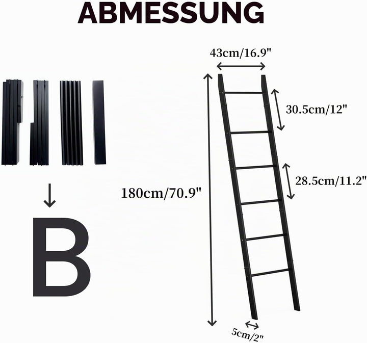 BAMBANG 6-stufig Handtuchleiter für Wohnzimmer, Deckenquilt-Leitergestell dekorativer Handtuchhalter